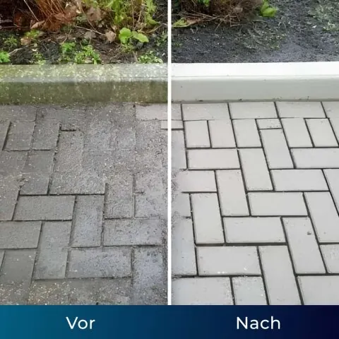 Außenfläche vor und nach der Reinigung